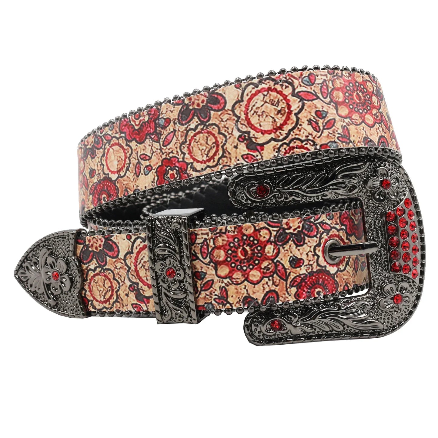 Belt Shiny Red Rhinestone