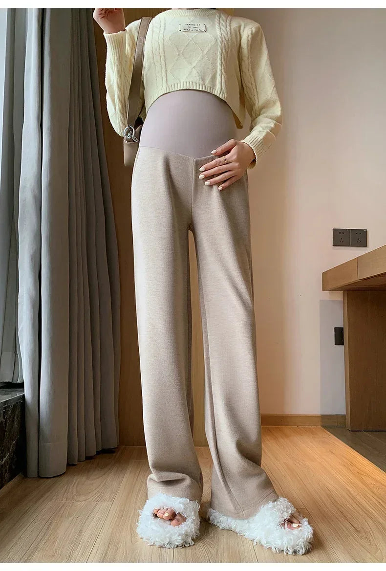 Maternity Long Straight Pants Wide Leg