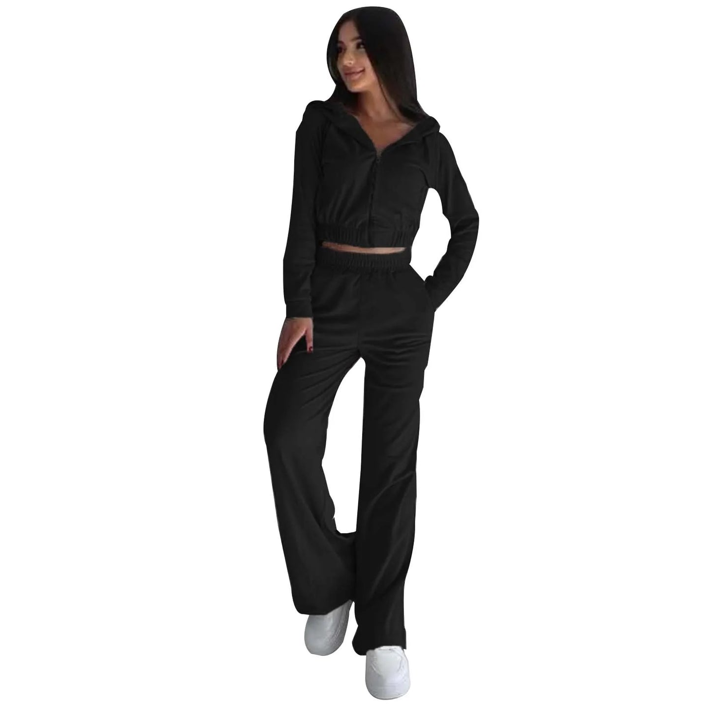 Two Pieces Set Women's Tracksuit Zip Up