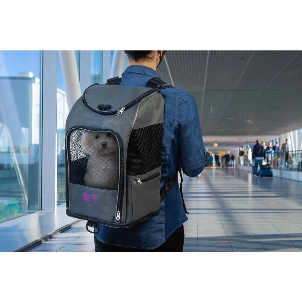 2-in-1 Pet Backpack Travel Carrier, Airline Approved