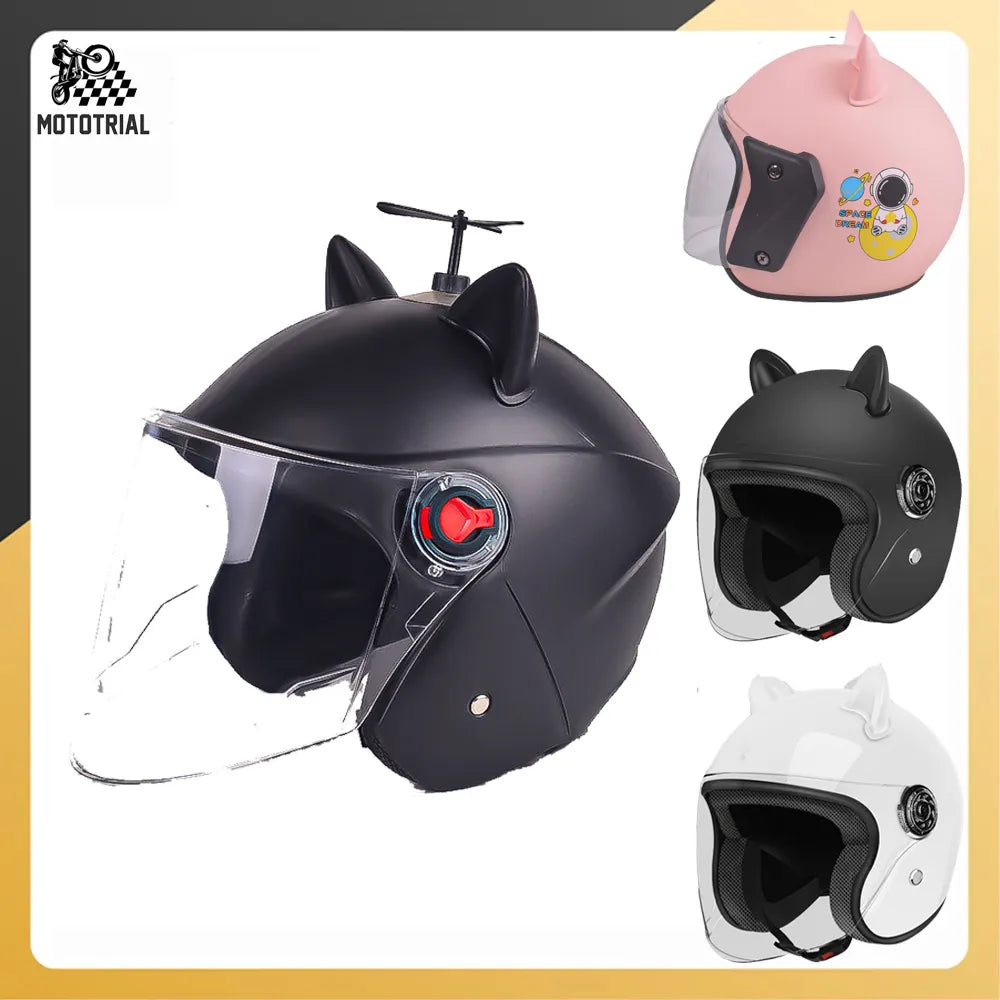 Kid Motorcycle half Helmets Dual Lens Scooter Moto Helmet Anti fogCasco vespa village Riding capacete de moto motocross Helmets