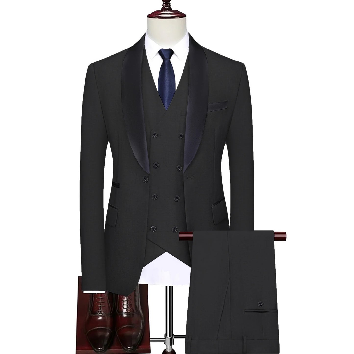 New Men Casual Business Dress Double Breasted Suits