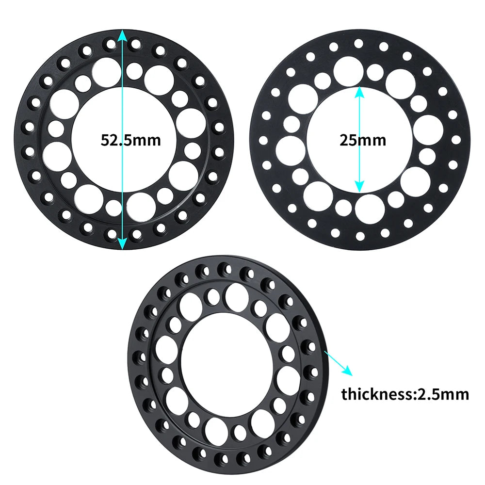 YEAHRUN 4PCS Aluminum Alloy 1.9" Wheel Outer Beadlock Ring for 1/10 RC Crawler Axial SCX10 90046 TRX4 1.9 Wheel Rims