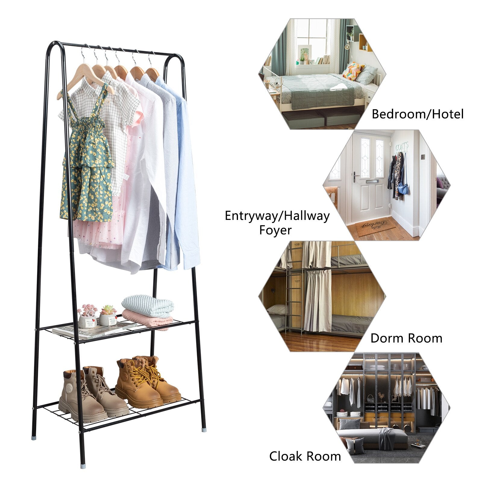 2-Tier Durable Shelf for Shoes Clothes Storage - DJVWellnessandPets