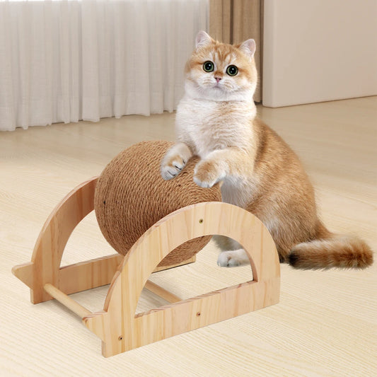 Cat Scratching Ball Toy Kitten Sisal Rope Ball Board Grinding Paws Cats Scratcher Wear-Resistant Pet Furniture Supplies