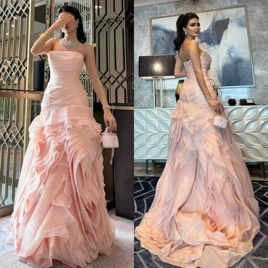 Prom  Evening Wedding Organza Gown/Dresses Saudi Arabia