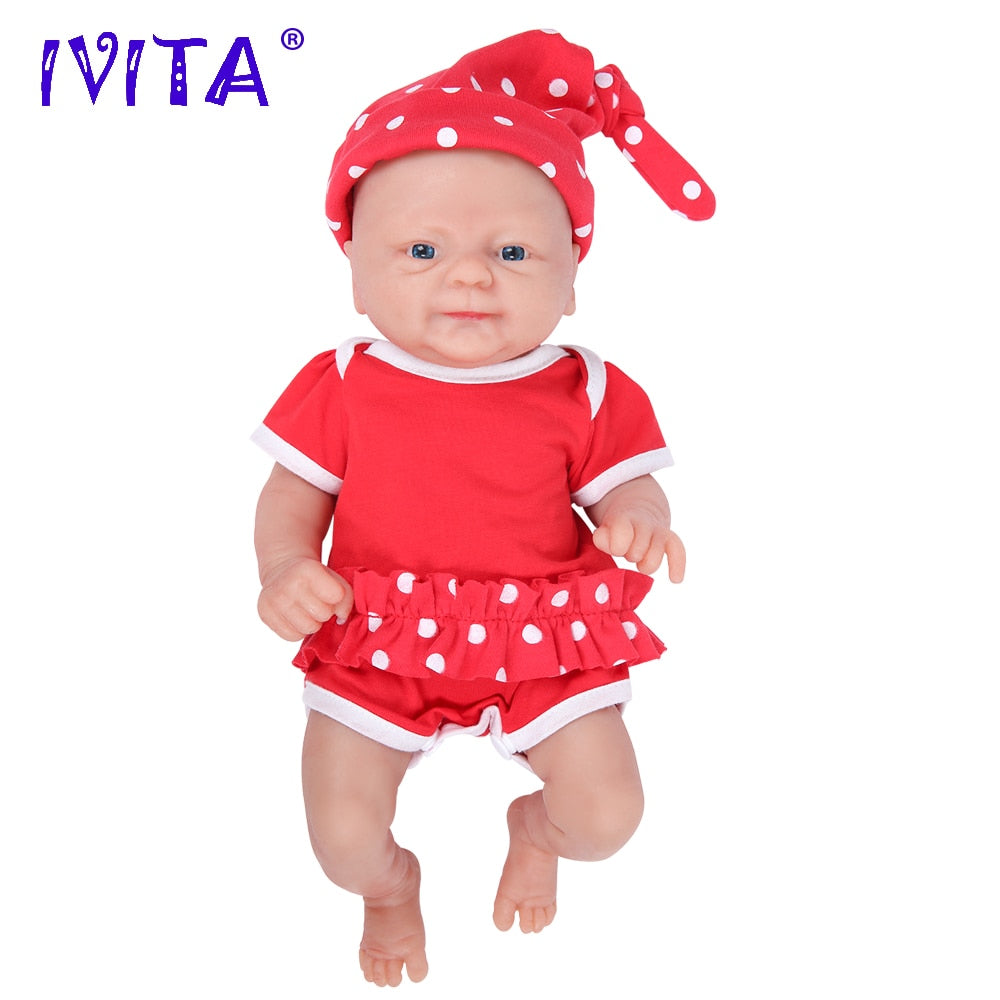 IVITA WG1512 14inch 1.65kg Full Body Silicone Bebe Reborn Doll &quot;coco&quot; Soft Dolls Realistic Girl Baby DIY Blank Toys for Children - DJVWellnessandPets