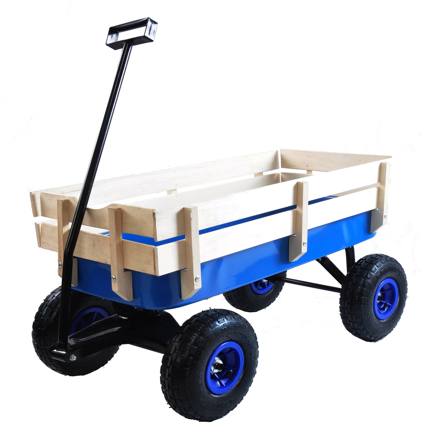 Tools Cart Wagon Cart Garden Cart Trucks Outdoor Wagon All Terrain Pulling w/Wood Railing Air Tires Children Kid Garden