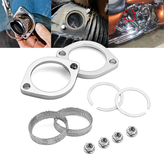 Exhaust Tail Pipe Flange Gaskets Install Kit For Harley Davidson Big Twin 1984-2023 Models Motorcycle Accessories