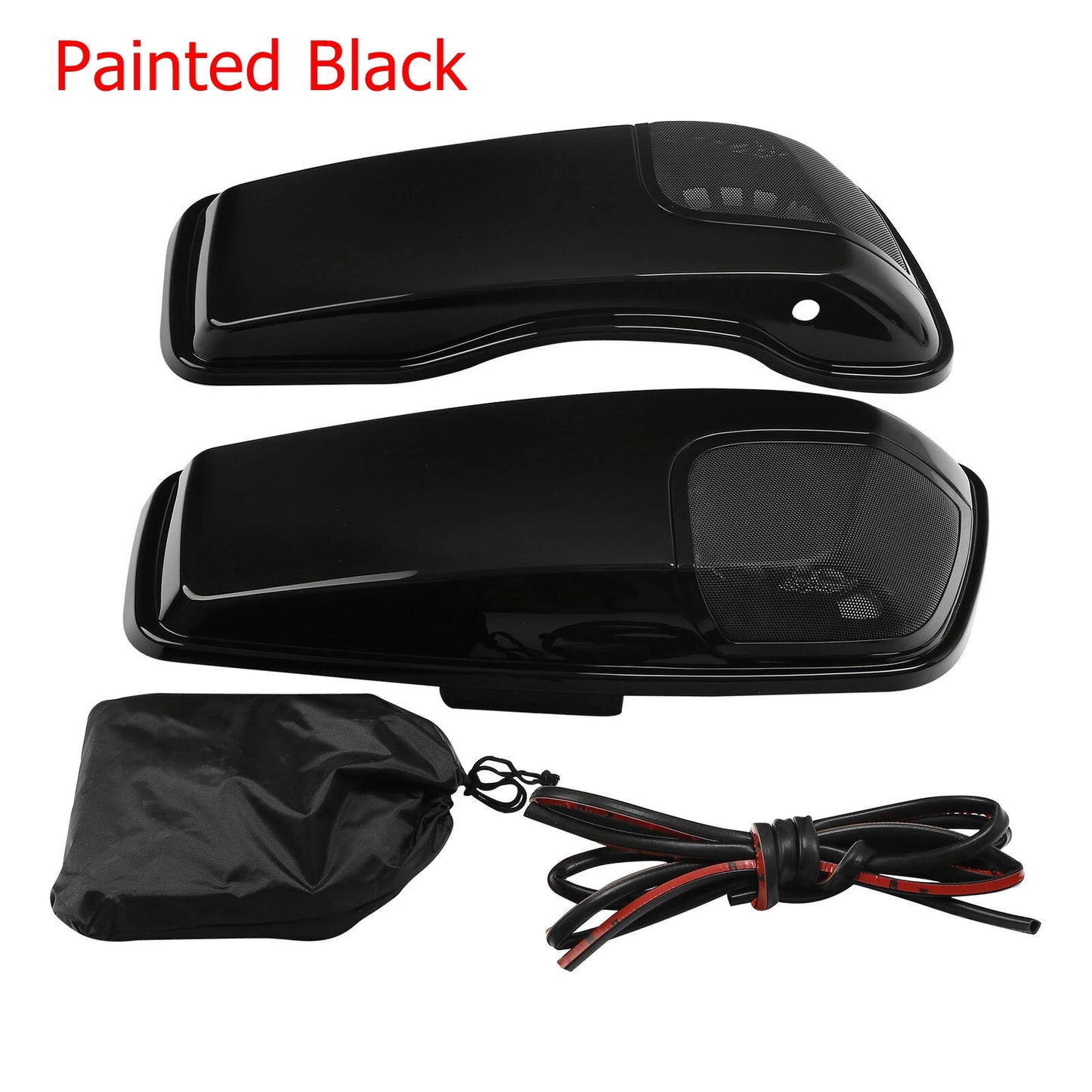 Motorcycle Saddlebag Lids With 5"X7" Speakers For Harley Touring Road King Electra Glide Street Glide Ultra-Classic 2014-2023