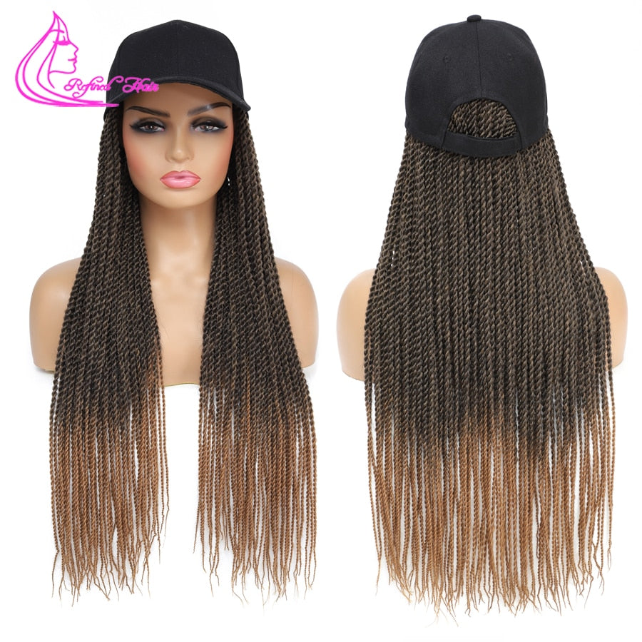 Hat Wigs Baseball Cap with Senegalese Twist Braids Hair extensions Hat With Braided Hair attached for Black White woman …