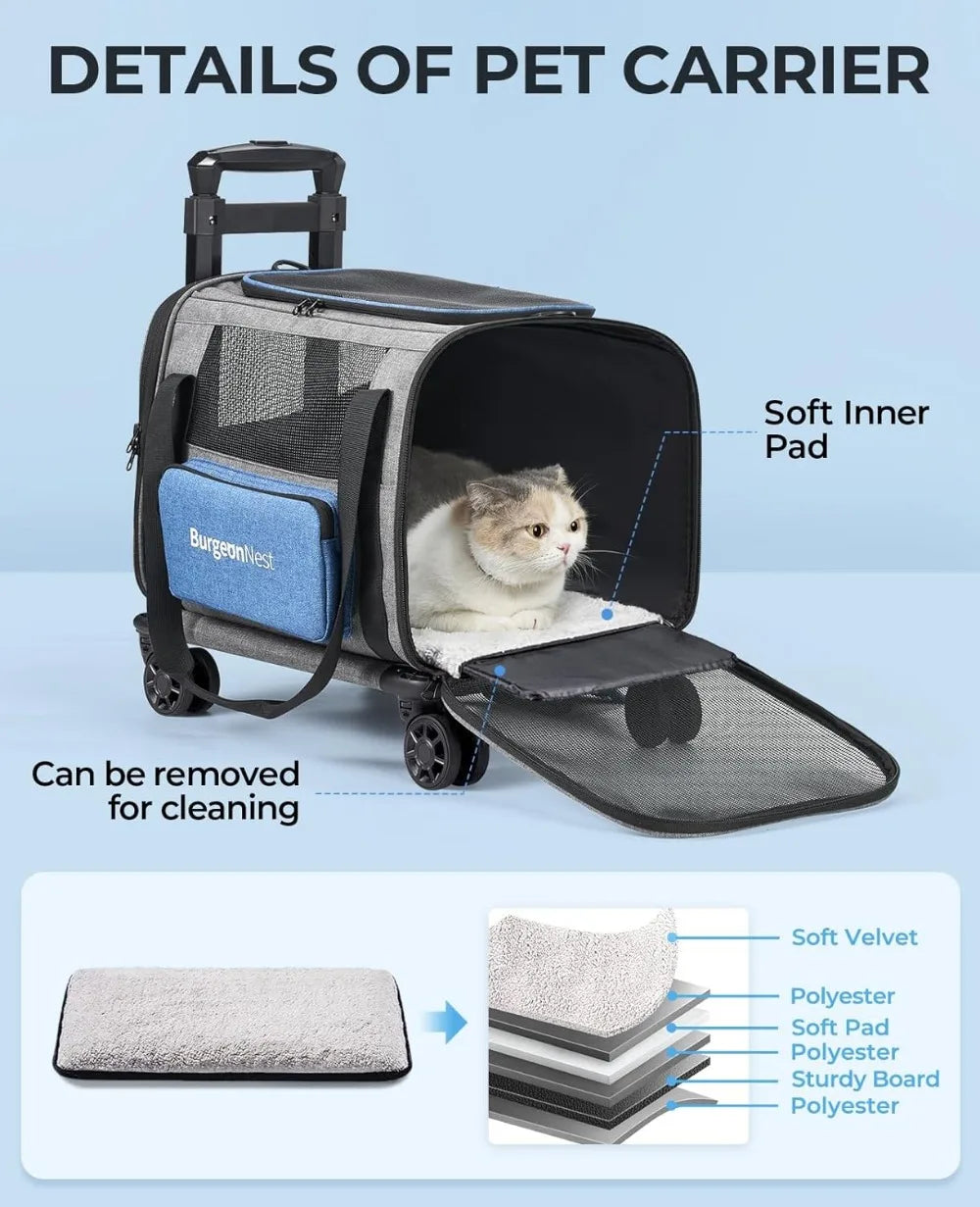 Carrier with Wheels Airline-approved Pet Carrier