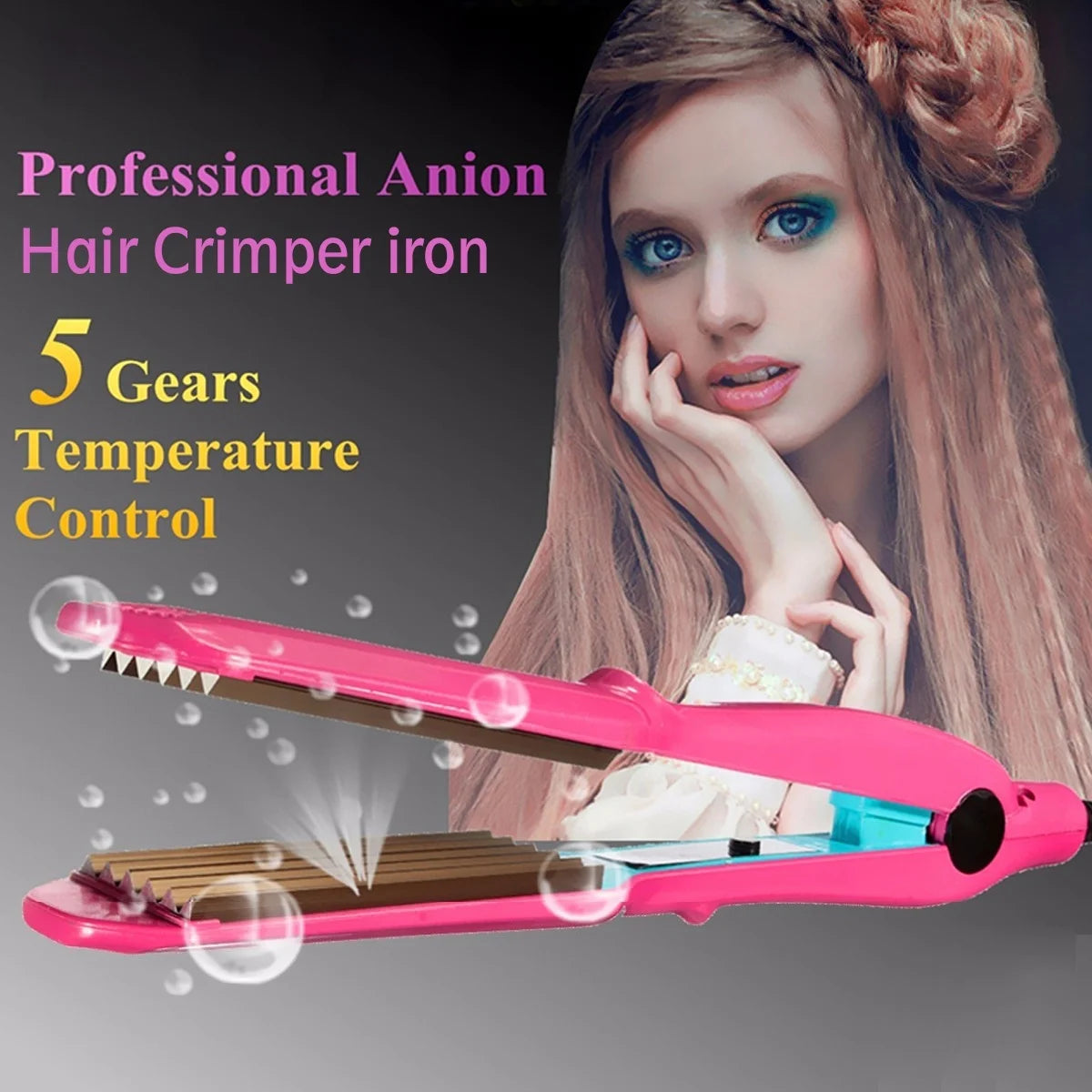 Professional Hair Crimper Curler Dry & Wet Use