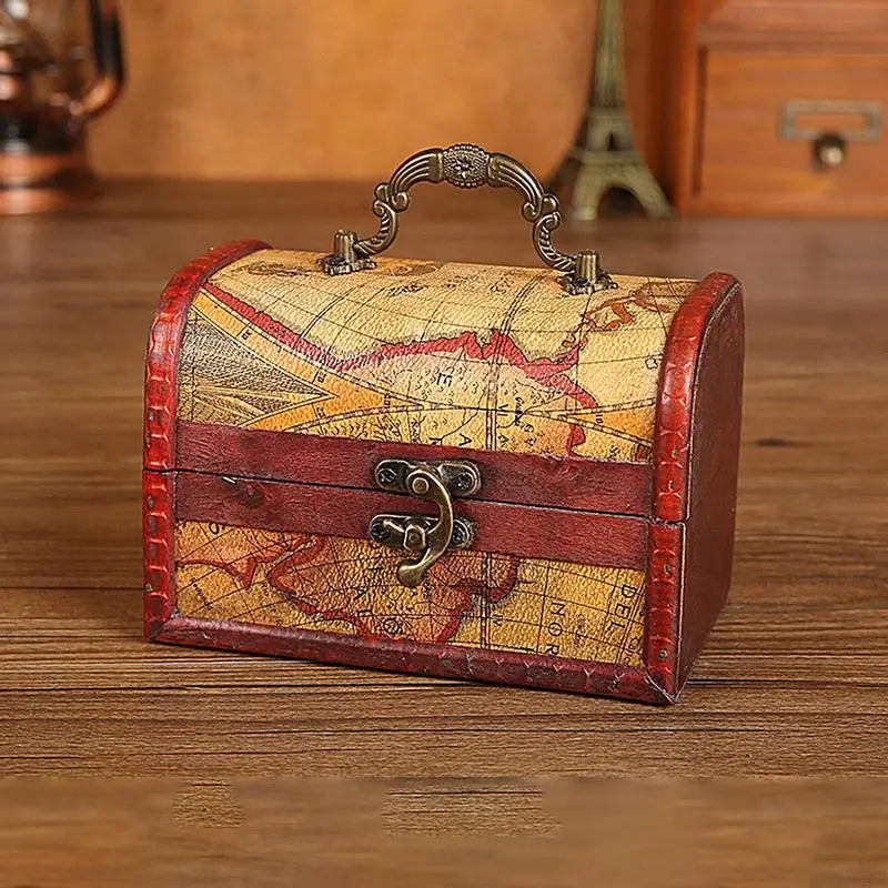 Lock And Handle Vintage Treasure Box For Jewelry