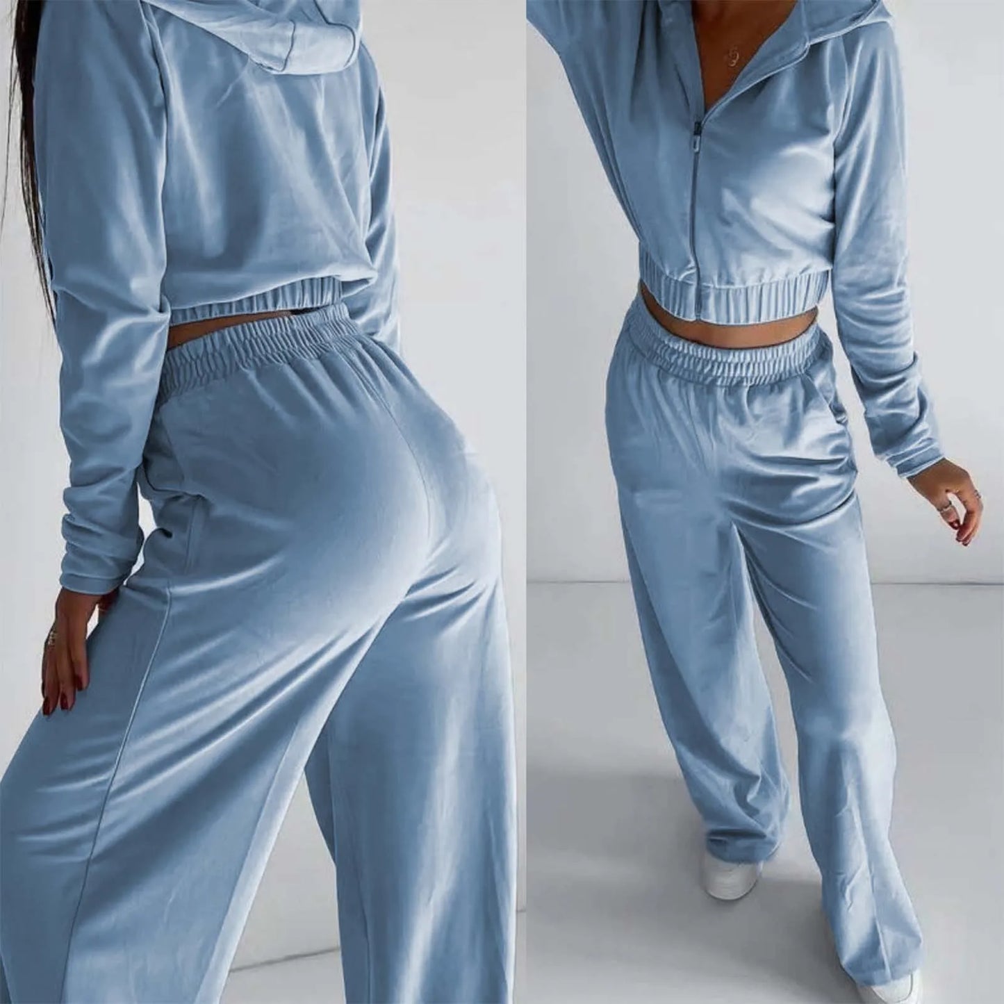 Two Pieces Set Women's Tracksuit Zip Up