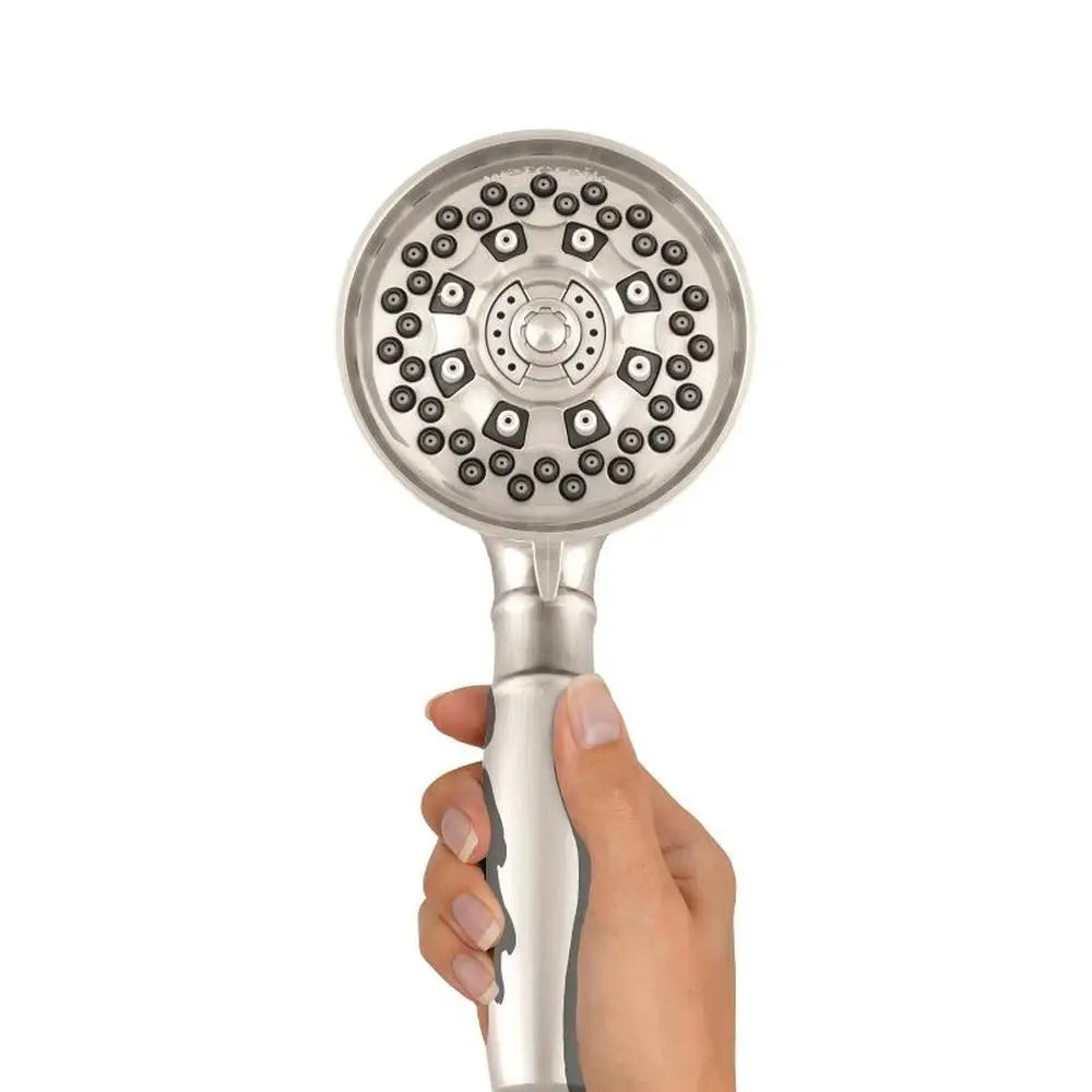 6 Mode Power Pulse Hand Held Shower Head Brushed Nickel Therapy Massage  XAT-649E Dual Action Muscle Relief Sprayer Eco Friendly