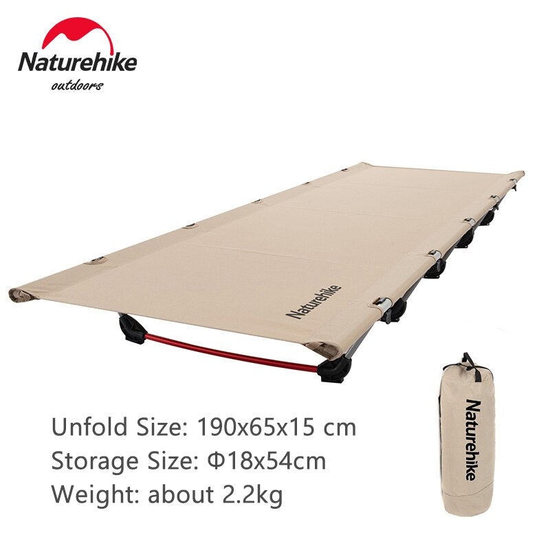 Naturehike Camping Cot Portable Folding Travel Tent Bed Outdoor Foldable Sleeping Cots Hiking Beach Fishing Climbing Camp Beds