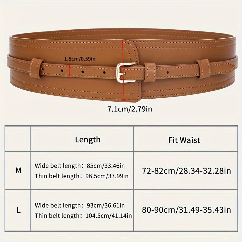 Trendy Solid Color Genuine Leather Belts