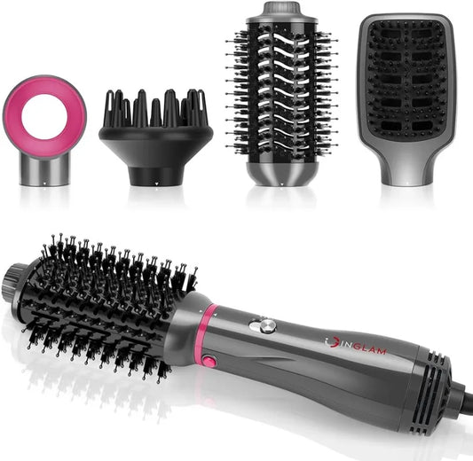 4 in 1 Hot Air Brush, Negative Ion Detachable Hair Dryer & Styler