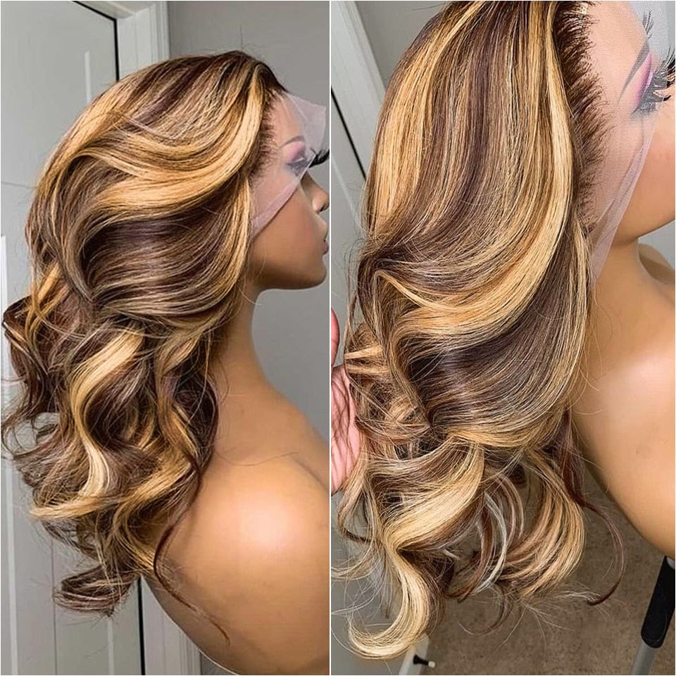 Highlight Wig Human Hair Honey Blonde Body Wave Lace Front Wig 30 32 Inch Brazilian Hair Wigs For Women 13x4 Hd Lace Frontal Wig - DJVWellnessandPets