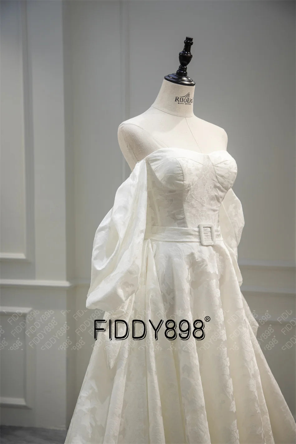 Elegant Off-the-shoulder Wedding Dresses 3D Floral Print