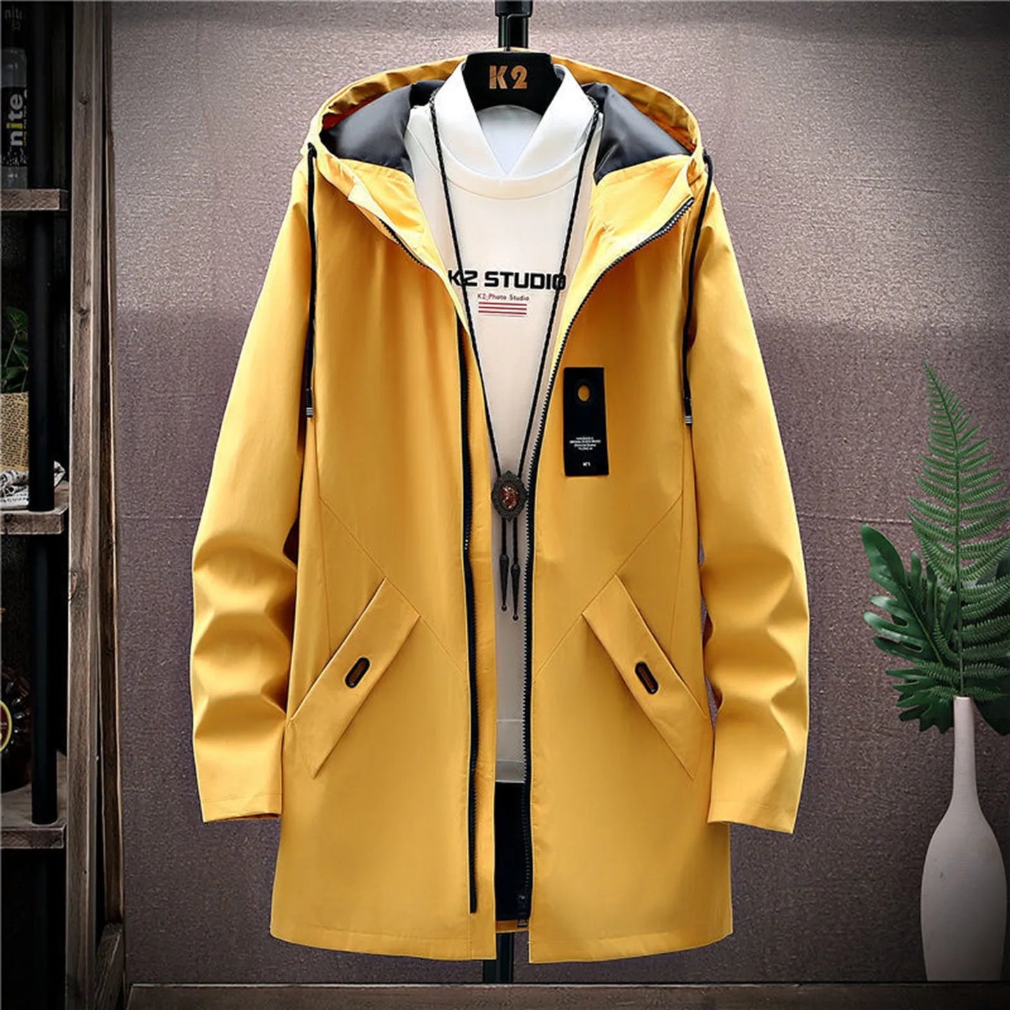 2023 Spring Autumn New Men's Classic Long Windbreaker Fashion Zipper Closure Casual Loose Comfortable High Quality Trench Coat