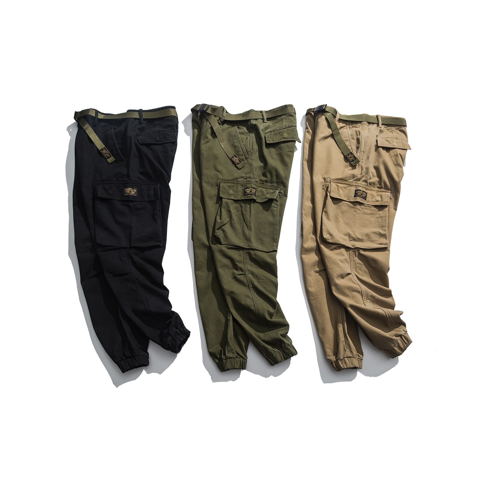 High Quality Cotton Military Joggers Men Streetwear Tactical Pants Fashion With Belt Cargo Pants Army Trousers Harajuku Clothes - DJVWellnessandPets