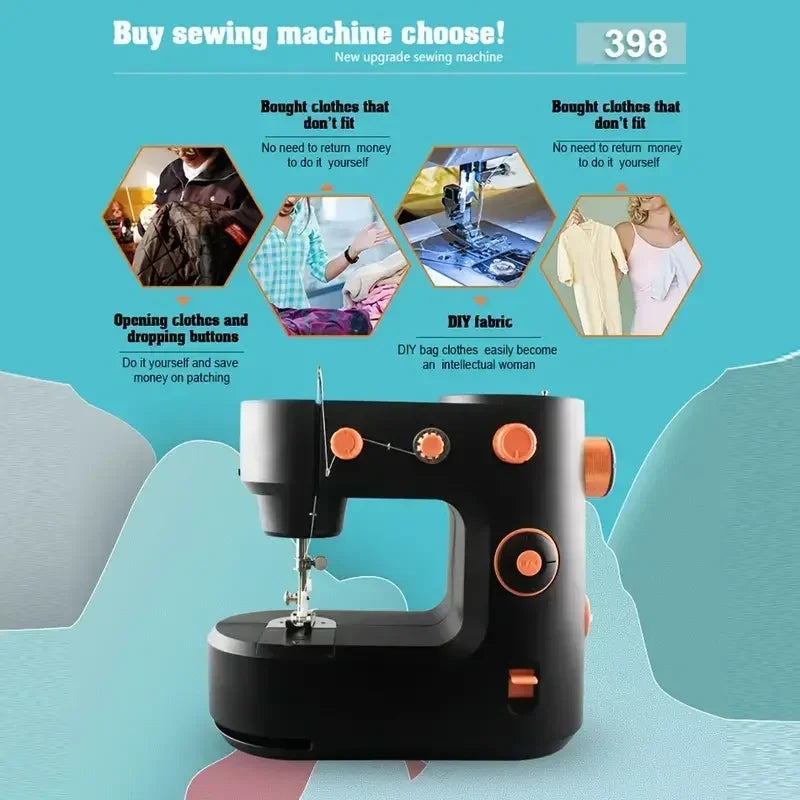 High End Household Small Electric Sewing Machines for Clothing Sewing Tools Portable Electric Sewing and Edge Locking Machines