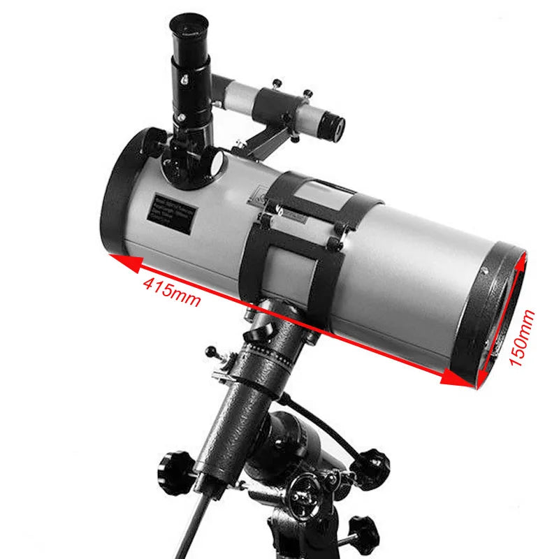 Skyoptikst 1000x 114 mm Reflector Astronomical Telescope White High Power Equatorial Mount Space Star Planet Moon Saturn Jupiter