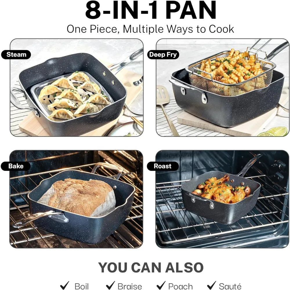 20 Pc Kitchen Pots and Pans Set Non Stick Cookware Set, Kitchen Cookware Sets, Granite Nonstick Cookware Set