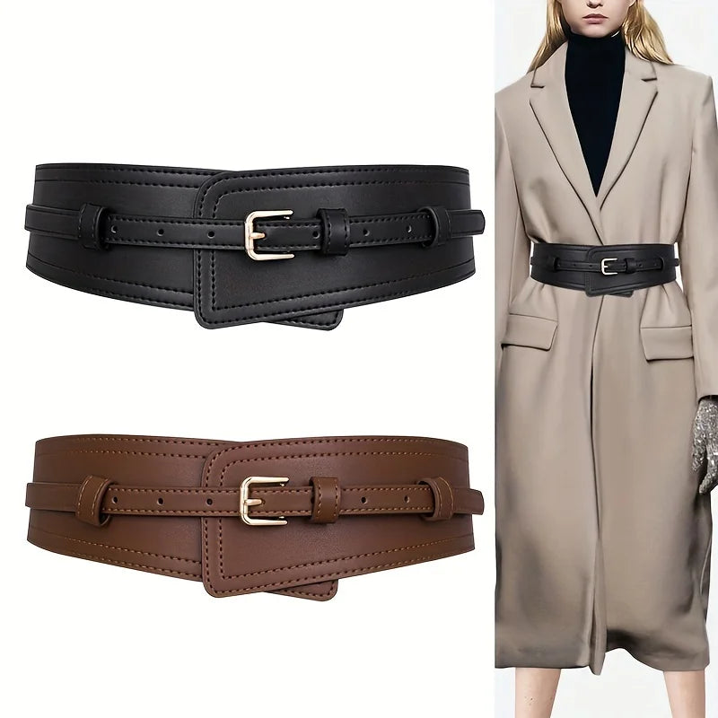 Trendy Solid Color Genuine Leather Belts