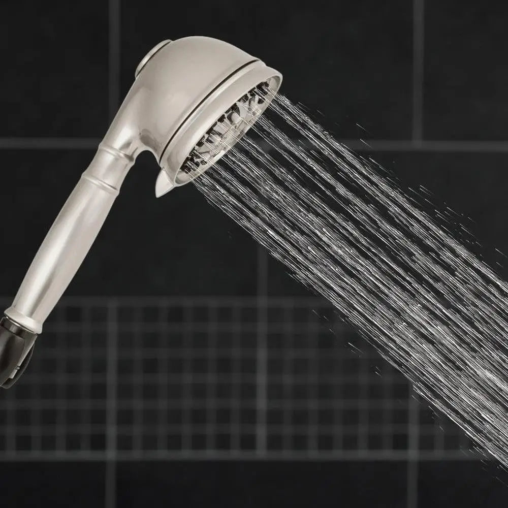 6 Mode Power Pulse Hand Held Shower Head Brushed Nickel Therapy Massage  XAT-649E Dual Action Muscle Relief Sprayer Eco Friendly