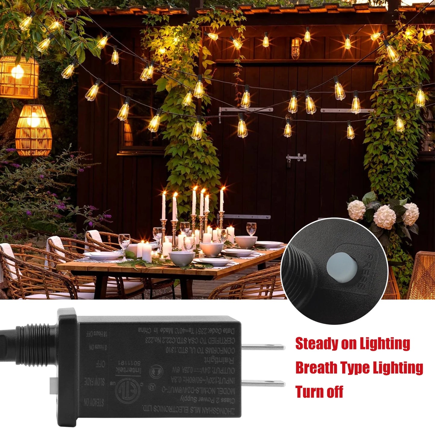 1/2/3pcs 28FT ST38 String Lights Outdoor