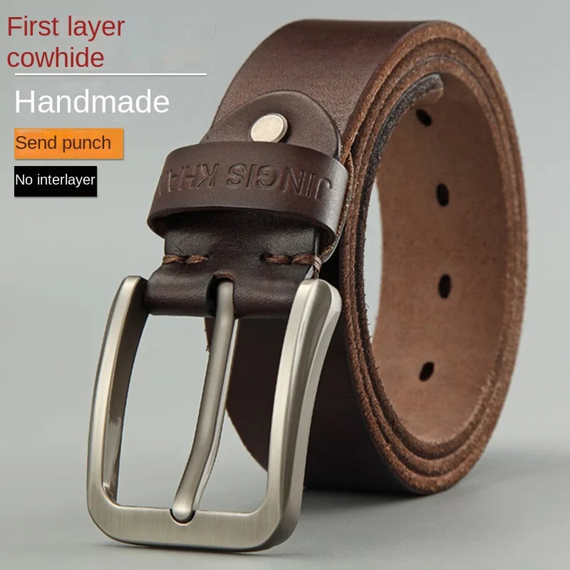 Genuine leather needle buckle layer genuine cowhide