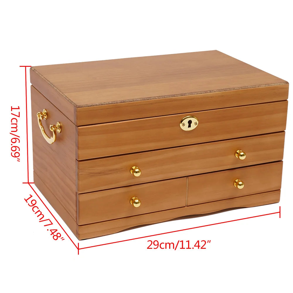 3 Layers Wooden Jewelry Storage Box