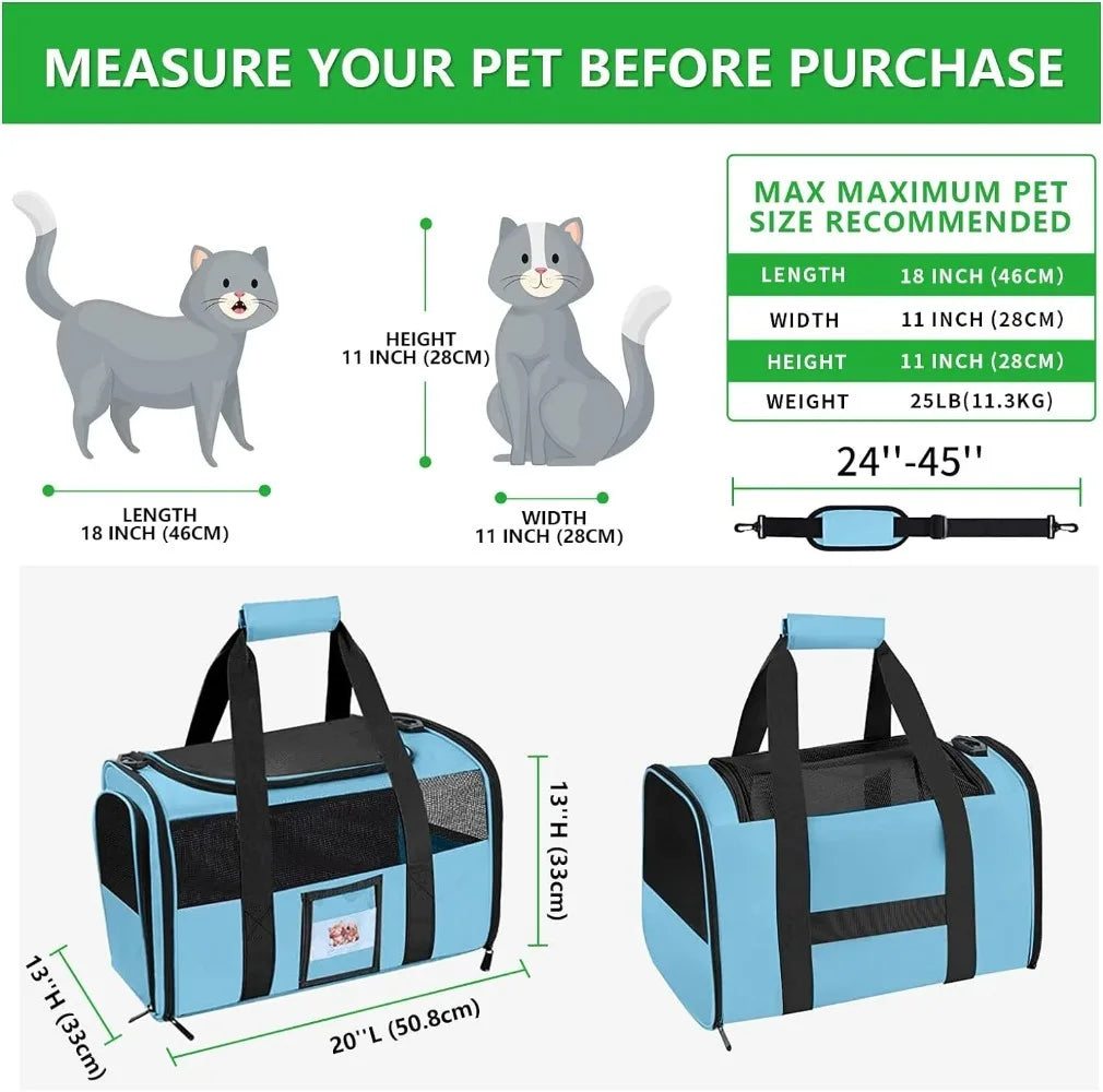 Extra Large Pet Bag 20+ Lbs Soft Side Bag 20" X 13" X 13"