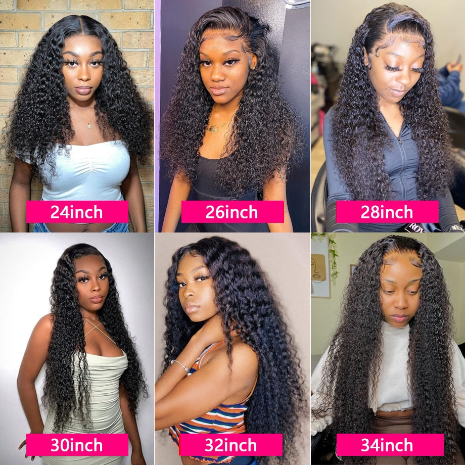 Curly Human Hair Wig 30 34 Inch Hd Transparent Loose Deep Wave Frontal Wig Water Wave Lace Front Wig Human Hair Wigs For Women - DJVWellnessandPets