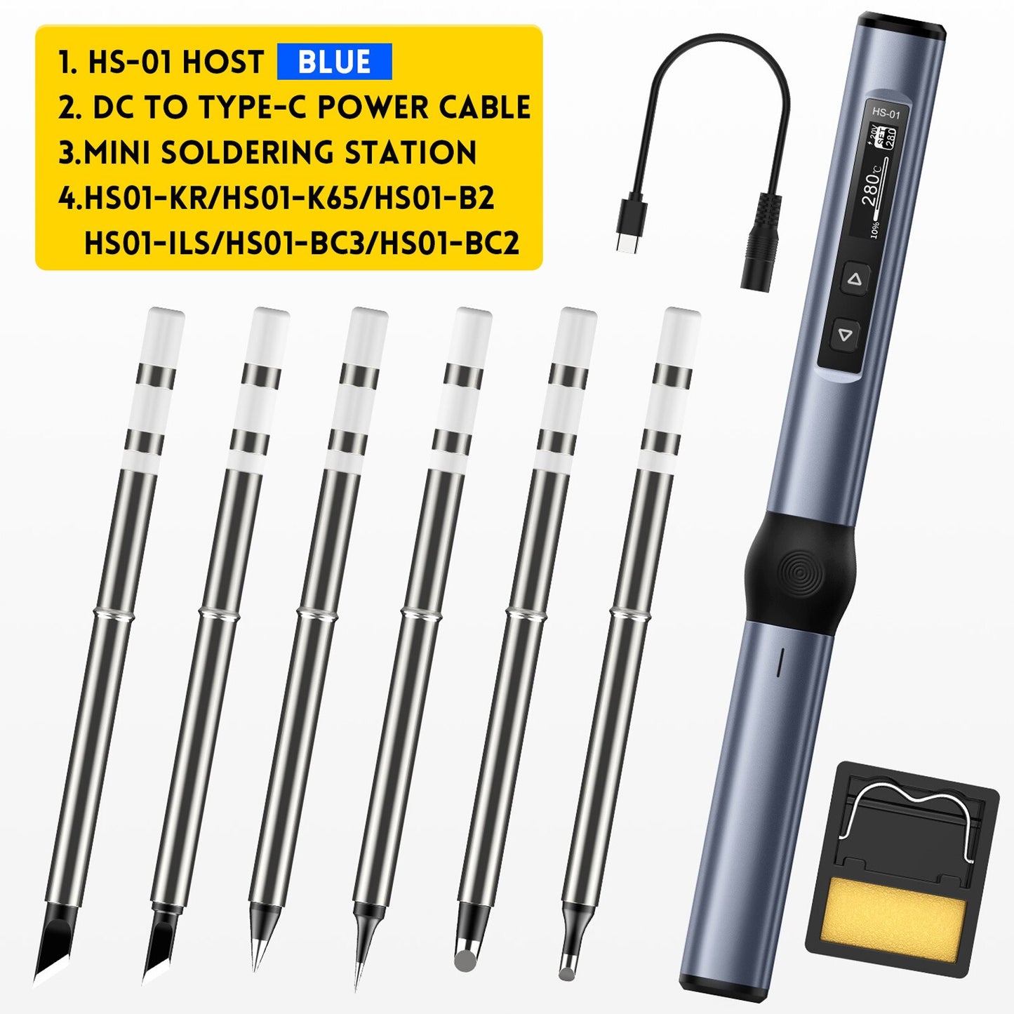 FNIRSI HS-01 Smart Electric Soldering Iron PD Adjustable Constant Temperature Fast Heat Portable Soldering Iron Station Kit 65W - DJVWellnessandPets