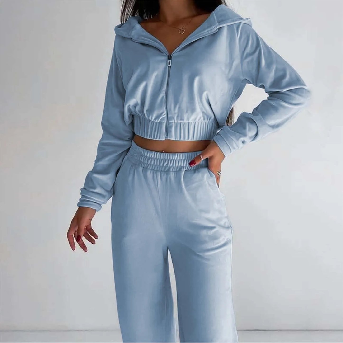 Two Pieces Set Women's Tracksuit Zip Up