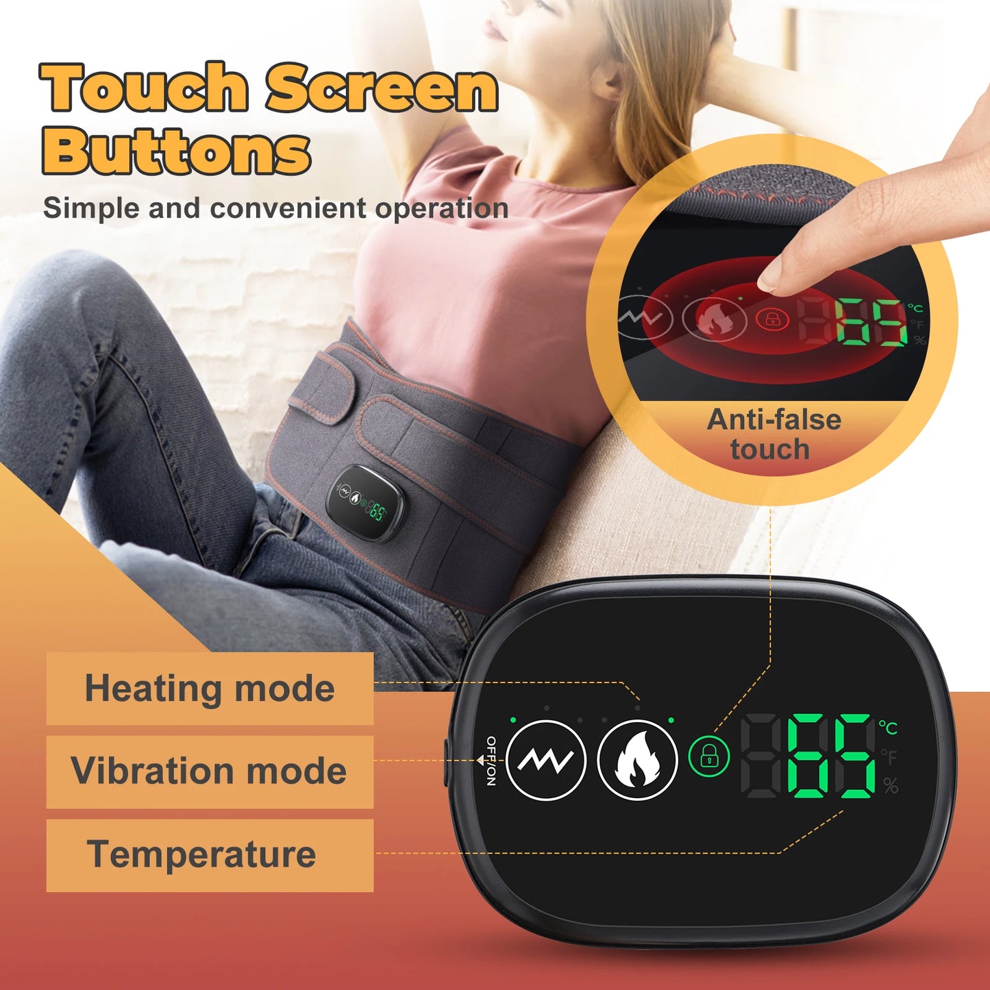 Cordless Eletric Infrared Heat Back Waist Massager Stretcher Belt Lumbar Waist Protection Lower Back Warm Abdominal Girdle