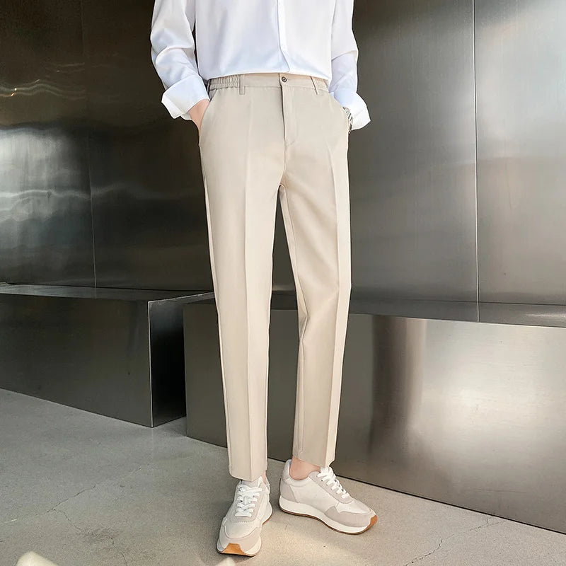 Spring Summer Suit Pants Men Stretch Business