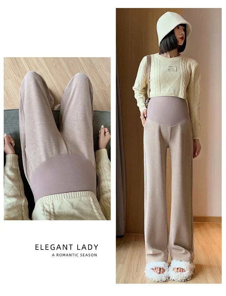 Maternity Long Straight Pants Wide Leg