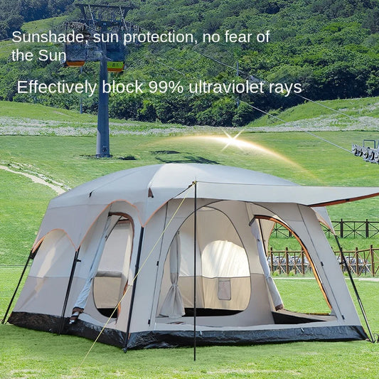 YOUSKY Outdoor Camping Tent Two Bedrooms and One Living Room Quick Set Up Camping Equipment Family Travel Tent