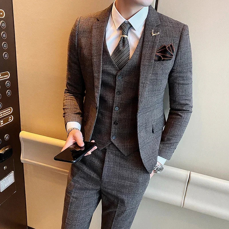 Men's Suit Jacket Vest Pants Fashion