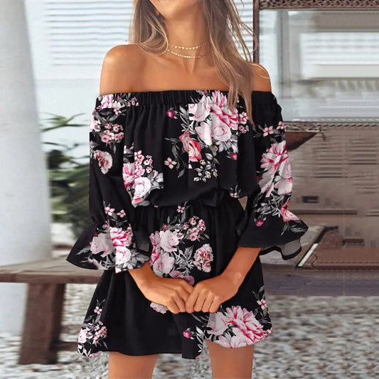 Sexy Off-Shoulder Long Sleeve Tunic Plus Size