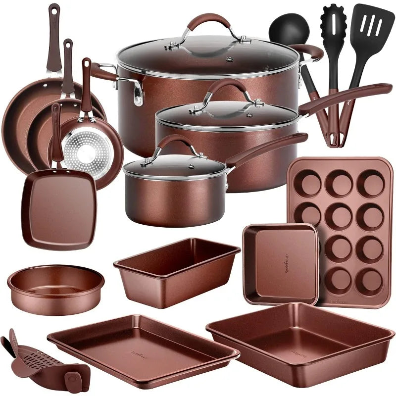 20 Piece Professional Home Kitchen Cookware and Bakeware,