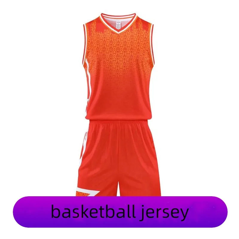 Adults Basketball Sets Sleeveless Sports Shirts Printed Customizable Breathable Team Uniform Basketball Training Accessory