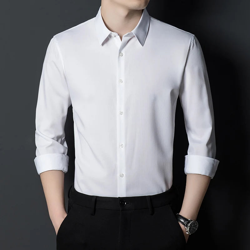 New Men's Fashion Bamboo Fiber Dress Shirts