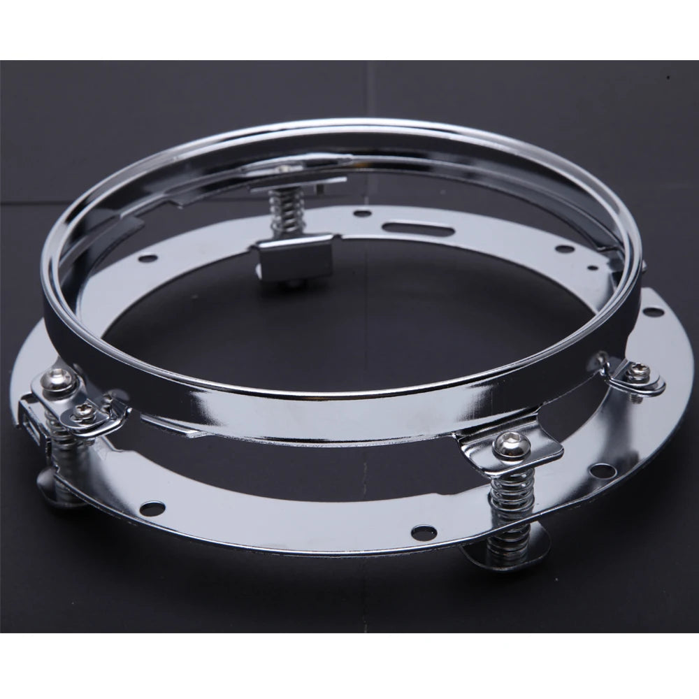 Black/Chrome Mounting Bracket Trim Ring for 7 Inch Round LED Headlight Headlamp Car Motorcycle Accessories