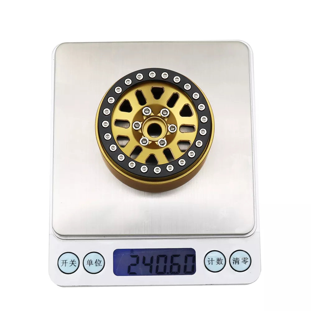 240g/1Pcs Brass Heavy 1.9Inch Beadlock Wheel Rim Hub for 1/10 RC Crawler Car TRX4 TRX6 Axial SCX10 III AXI03006 YK4082